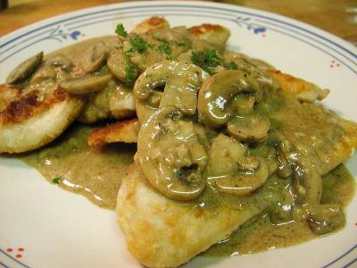 Image assiette nourriture champignon poulet à télécharger gratuitement