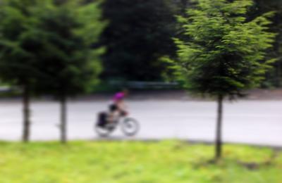 Image arbre route vélo flou à télécharger gratuitement